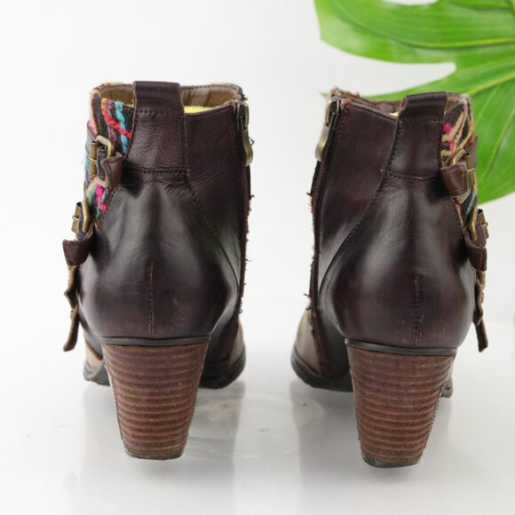 L'Artiste Spring Step Womens Redding Boots Size 40 9 Brown Block Heel Booties - Picture 4 of 12